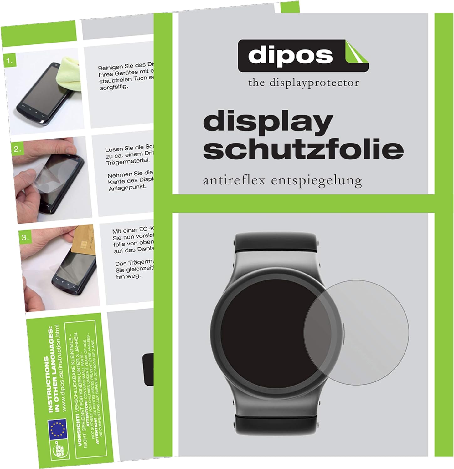 dipos I 6x Schutzfolie matt kompatibel mit 20 mm Durchmesser Uhr Folie Displayschutzfolie - 1