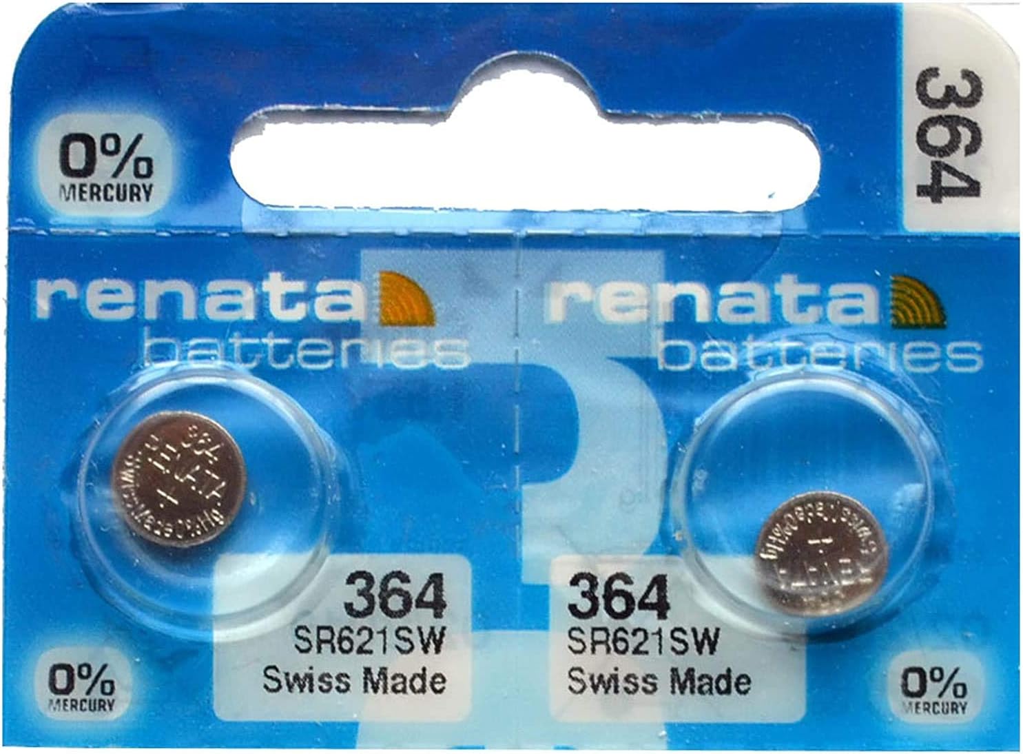 Renata 364 SR621SW Silberoxid-Uhrenbatterie, 2 Stück - 1