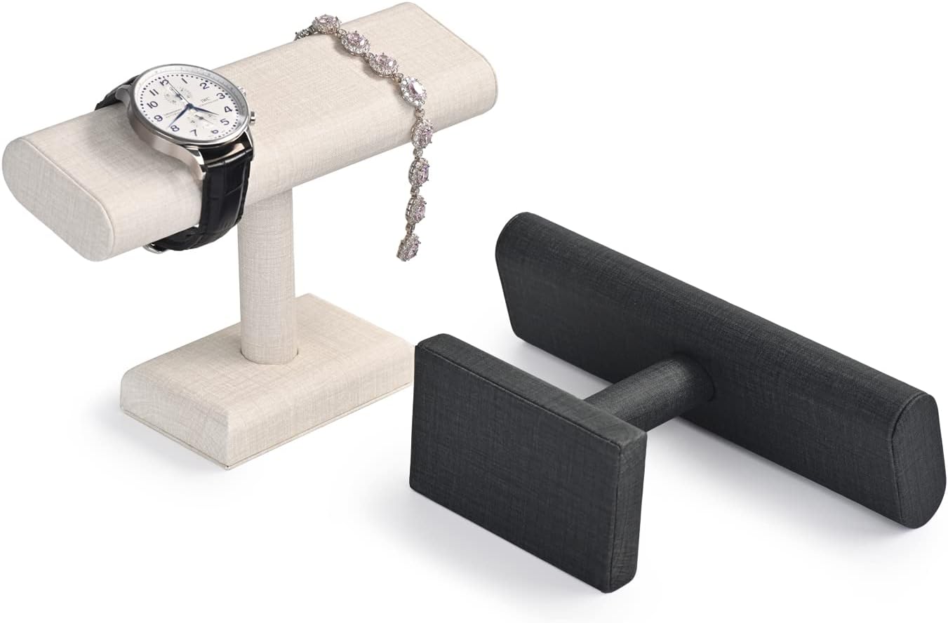 Oirlv PU Leder Uhrenständer Armbandständer Display Uhrenhalter Organizer Uhrenständer T-Bar Display Schmuckständer Armband Organizer(Schwarz) - 6 Oirlv PU Leder Uhrenständer Armbandständer Display Uhrenhalter Organizer Uhrenständer T-Bar Display Schmuckständer Armband Organizer(Schwarz) - 6