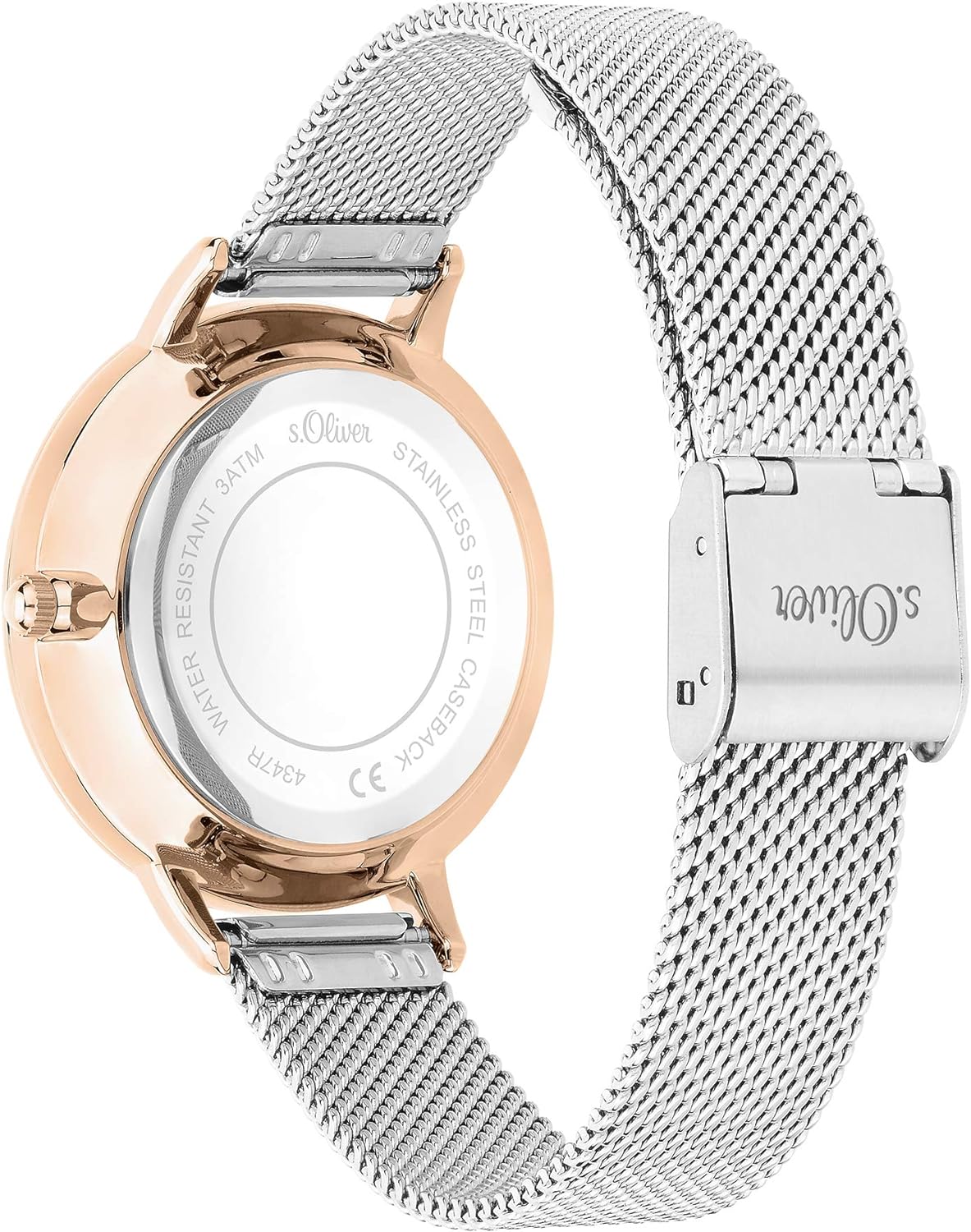 s.Oliver Damen Analog Quarz Uhr mit Metall Armband SO-4347-MM - 2