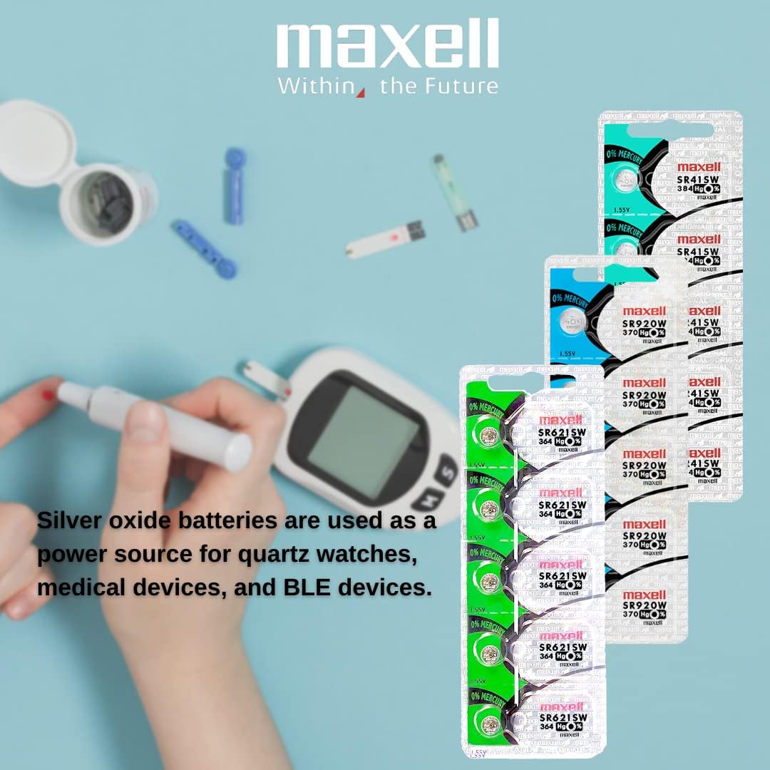 Maxell Knopfzelle 364, SR621SW, Ag1, ideal für Taschenlampe, Uhr, Taschenrechner, Kamera, Fernbedienung, Spielzeug uvm. - 3