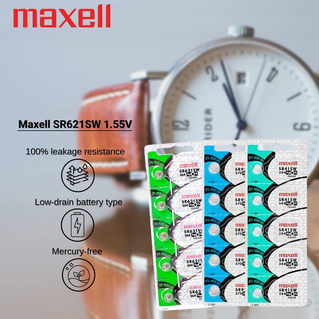 Maxell Knopfzelle 364, SR621SW, Ag1, ideal für Taschenlampe, Uhr, Taschenrechner, Kamera, Fernbedienung, Spielzeug uvm. - 2