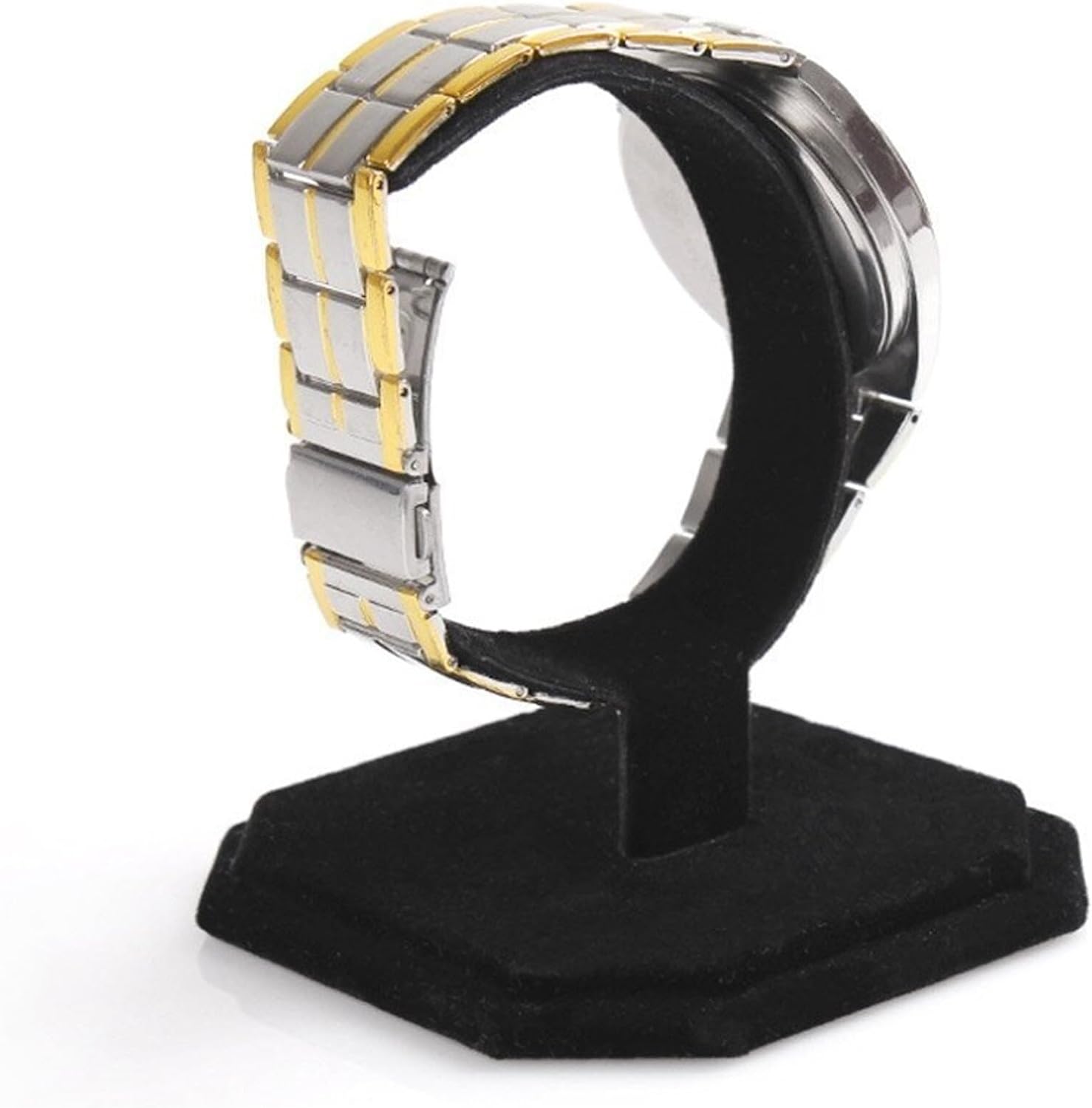 Bayli 4er Set Uhrenständer Aufsteller; Armbanduhr Ausstellungsstand mit Samt Überzug - Schwarz; C-Förmiger Uhren Halter für Uhr oder Armband; Uhrendisplay Armbandhalter; Uhrenaufstelller für Vitrine - 3