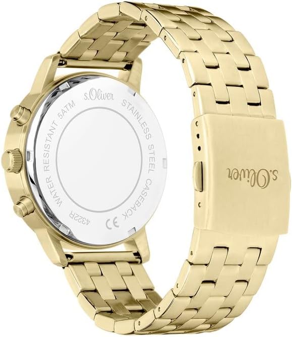 s.Oliver Damen-Armbanduhr Analog Quarz Edelstahl Gold-weiß - 2