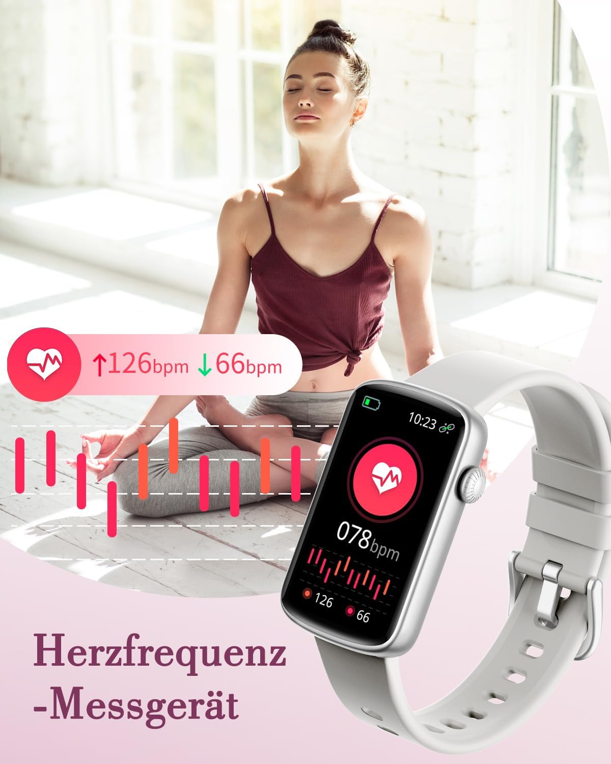 SHANG WING Smartwatch Damen Fitnessuhr Schmal Fitness Tracker Schrittzähler Uhr mit Pulsuhr SpO2 Messung Schlafüberwachung Sportuhr Klein Wasserdicht IP68 Smart Watch Sport für Android iOS Handy Grau - 4 SHANG WING Smartwatch Damen Fitnessuhr Schmal Fitness Tracker Schrittzähler Uhr mit Pulsuhr SpO2 Messung Schlafüberwachung Sportuhr Klein Wasserdicht IP68 Smart Watch Sport für Android iOS Handy Grau - 4