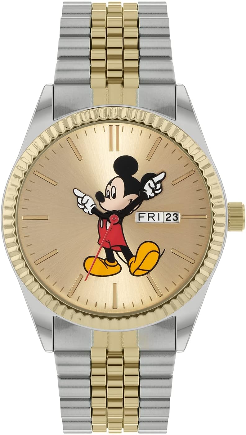 Disney Unisex-Erwachsene Analog Quarz Uhr mit Edelstahl Armband MK8185 - 1