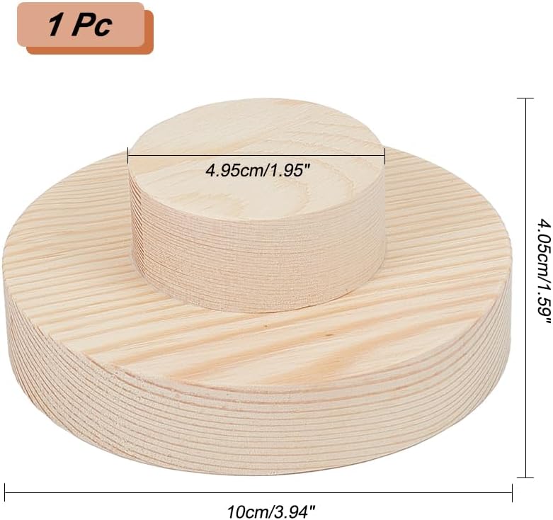 NBEADS Holz-Armband-Präsentationsständer, flacher, runder Armreif-Uhren-Halter, Massivholz, Schmuck-Display für Zuhause, Verkauf, Armband, Armreif, Uhrenkette, alte Spitze, 10 x 4,05 cm - 2