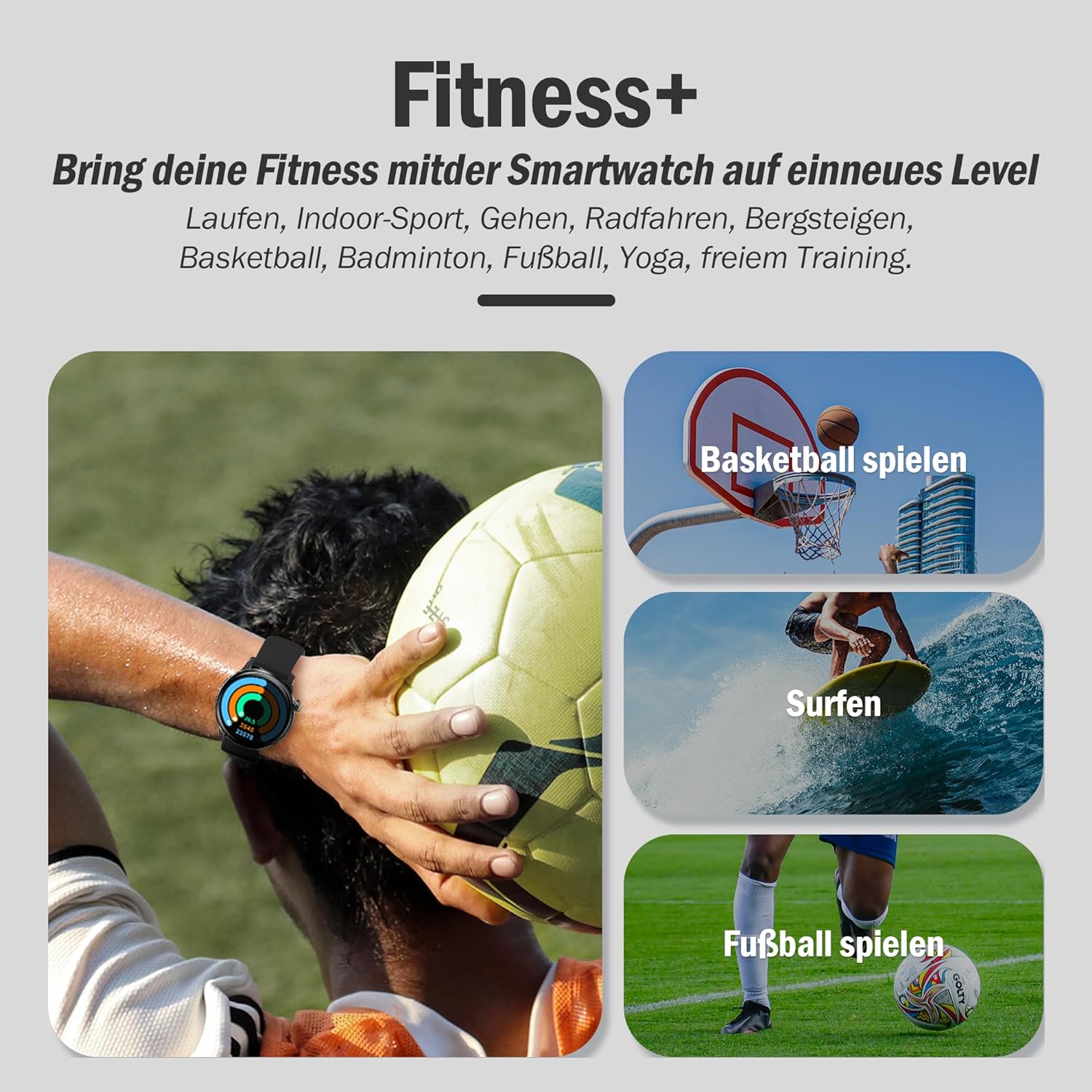 JANOLTY Smartwatch Damen/Herren (1.43" AMOLED-Display, 2* Uhrenarmbänder,IP68 Wasserdicht) Fitnessuhr Tracker mit Telefonfunktion,App-Benachrichtigung,SpO2,Herzfrequenz für iOS und Android(Schwarz) - 4 JANOLTY Smartwatch Damen/Herren (1.43" AMOLED-Display, 2* Uhrenarmbänder,IP68 Wasserdicht) Fitnessuhr Tracker mit Telefonfunktion,App-Benachrichtigung,SpO2,Herzfrequenz für iOS und Android(Schwarz) - 4