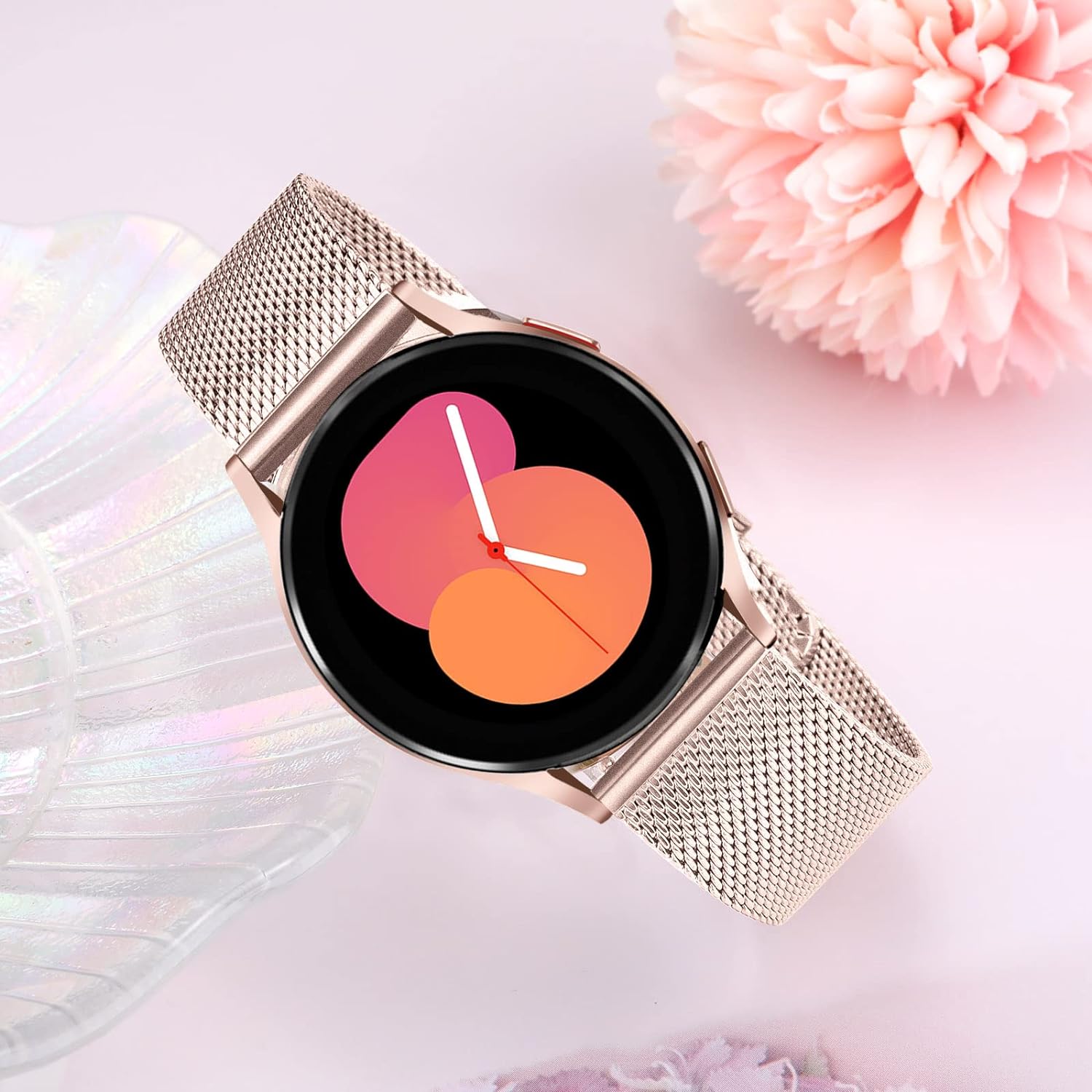 TRUMiRR Kompatibel mit Galaxy Watch6/Galaxy Watch6 Classic/Galaxy Watch 5/Galaxy Watch 4/Watch Active/Active2 Armband,Mesh Gewebte Edelstahl Uhrenarmband Metall Armband für Samsung Galaxy Watch 6 5 4 Pink Gold & Galaxy Watch4/Watch5 - 5 TRUMiRR Kompatibel mit Galaxy Watch6/Galaxy Watch6 Classic/Galaxy Watch 5/Galaxy Watch 4/Watch Active/Active2 Armband,Mesh Gewebte Edelstahl Uhrenarmband Metall Armband für Samsung Galaxy Watch 6 5 4 Pink Gold & Galaxy Watch4/Watch5 - 5