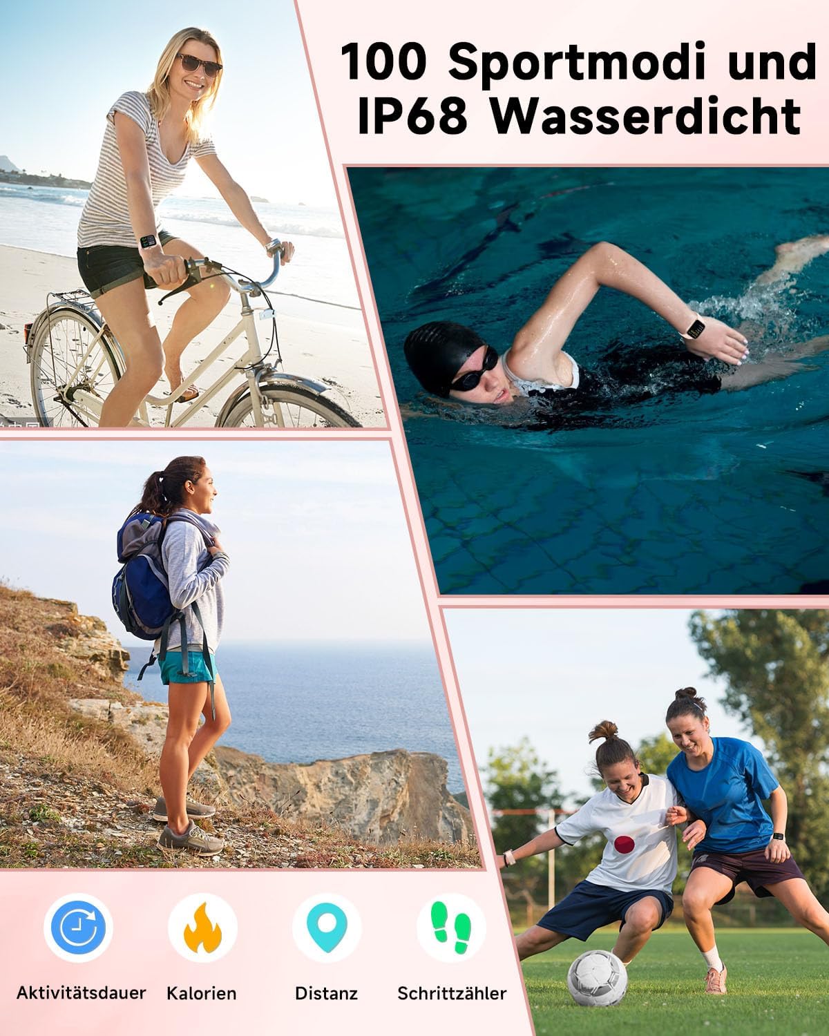 Konitee Smartwatch Damen mit Telefonfunktion, Alexa Integriert, 1.8" großes HD-Display Fitnessuhr mit Pulsmesser SpO2 Stress Schlafmonitor, 100 Sportmodi, IP68 Wasserdicht Sportuhr für iOS Android - 5 Konitee Smartwatch Damen mit Telefonfunktion, Alexa Integriert, 1.8" großes HD-Display Fitnessuhr mit Pulsmesser SpO2 Stress Schlafmonitor, 100 Sportmodi, IP68 Wasserdicht Sportuhr für iOS Android - 5
