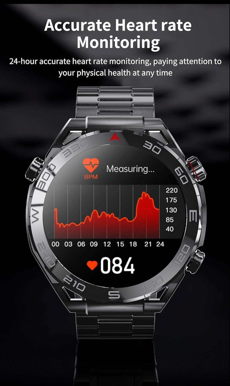 KööK ZD5 Ultra Mate Smartwatch NFC 1,5“ 3 Tasten ZD5 UM Luxus Edelstahl Sport & Business Uhr (GPS, Thermometer) IP67 Leben wasserdicht, in The Gift Box (Schwarz) - 7 KööK ZD5 Ultra Mate Smartwatch NFC 1,5“ 3 Tasten ZD5 UM Luxus Edelstahl Sport & Business Uhr (GPS, Thermometer) IP67 Leben wasserdicht, in The Gift Box (Schwarz) - 7