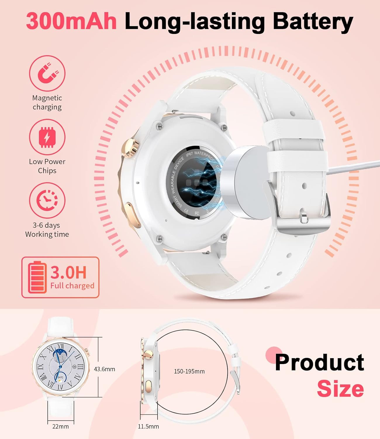 LIGE Smartwatch Damen,1.32" HD Armbanduhr Damen mit Telefonfunktion Herzfrequenz Schlafmonitor Musikkontrolle,100+Sportmodi Wasserdicht Schrittzähler Damen Smartwatch für Android iOS, Weißgurt - 7 LIGE Smartwatch Damen,1.32" HD Armbanduhr Damen mit Telefonfunktion Herzfrequenz Schlafmonitor Musikkontrolle,100+Sportmodi Wasserdicht Schrittzähler Damen Smartwatch für Android iOS, Weißgurt - 7
