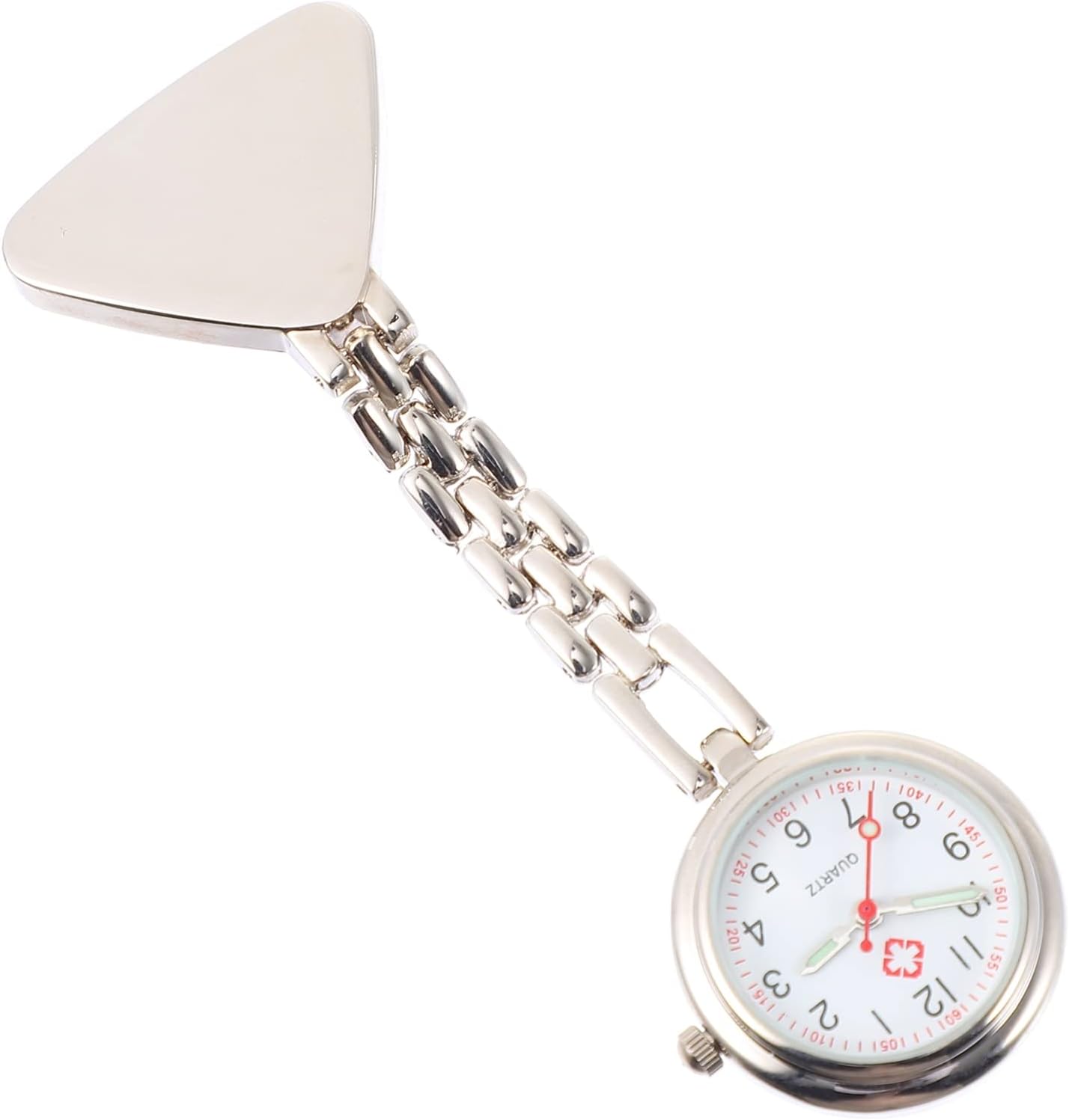 Hemobllo Krankenschwester Taschenuhr Schwesternuhr mit Clip: Silber Brosche Arzt Fob Uhr Clip Auf Taschenuhr Umhängeuhr Geschenk für Ärzte Krankenschwestern Sanitäter Krankenpfleger, PN01N52HX11SV - 1