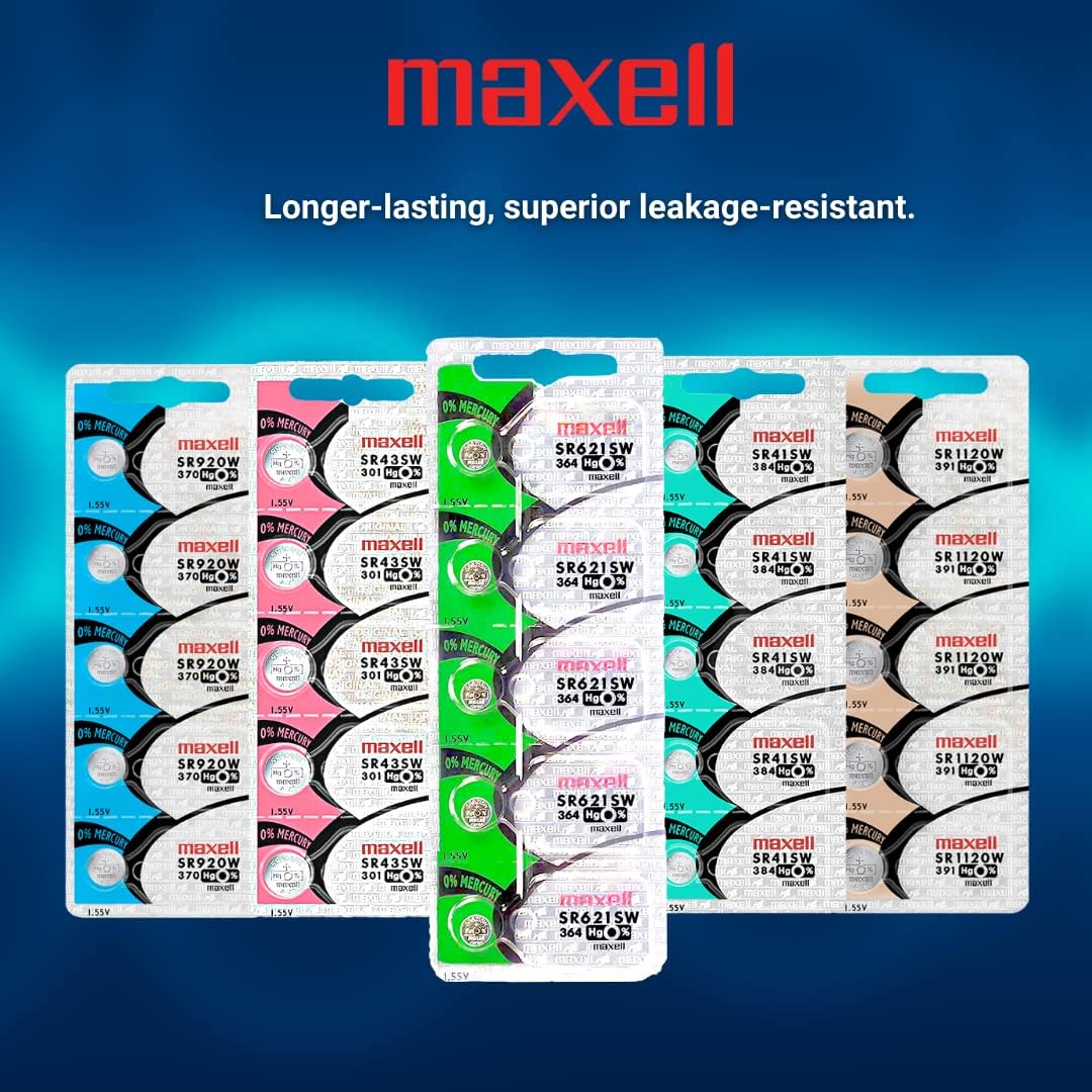 Maxell Knopfzelle 364, SR621SW, Ag1, ideal für Taschenlampe, Uhr, Taschenrechner, Kamera, Fernbedienung, Spielzeug uvm. - 4