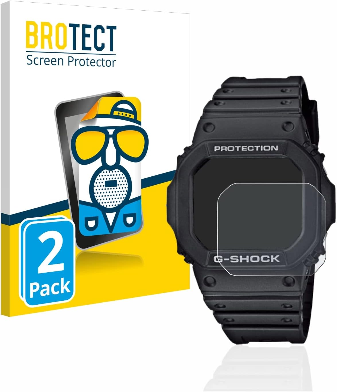 BROTECT Entspiegelungs-Schutzfolie für Casio G-Shock GW-M5610-1ER (2 Stück) Matte Displayschutz-Folie, Anti-Reflex, Anti-Fingerprint - 2 BROTECT Entspiegelungs-Schutzfolie für Casio G-Shock GW-M5610-1ER (2 Stück) Matte Displayschutz-Folie, Anti-Reflex, Anti-Fingerprint - 2