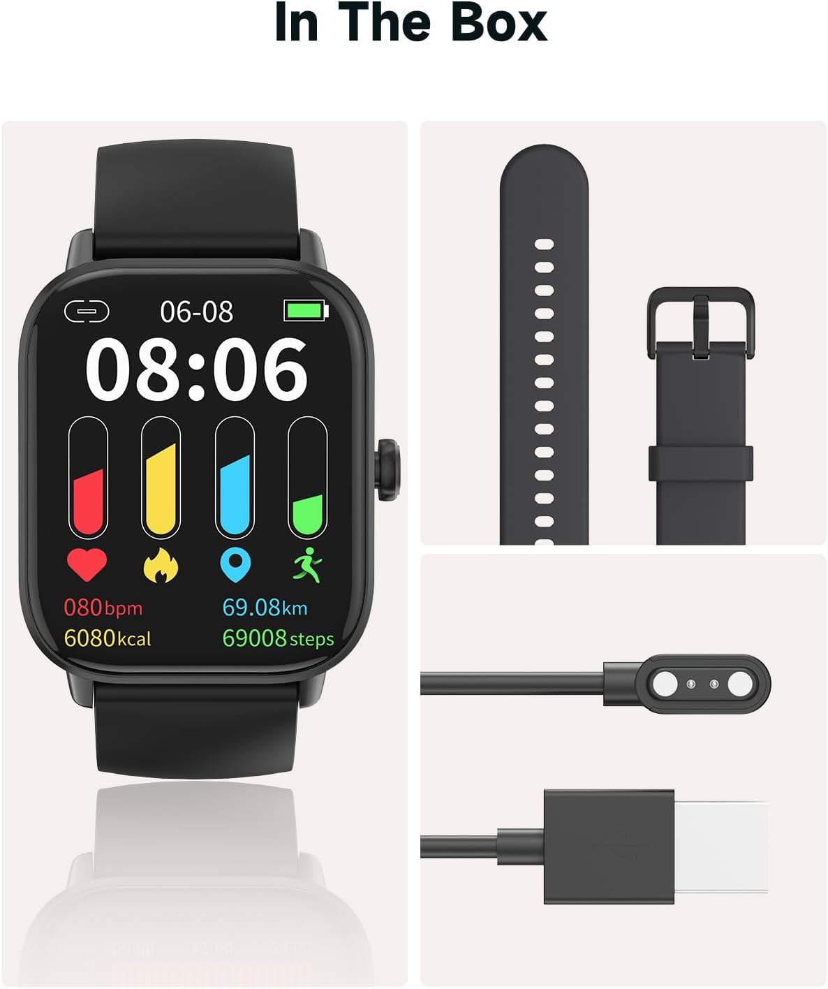 Amzhero Smartwatch für Damen,1,8''Fitnessuhr mit 100 Sportmodi,Bluetooth Telefonfunktion,Benachrichtigung,SpO2,Herzfrequenzmonitor,Schlafmonitor,Lange Akkulaufzeit,Wasserdicht,für iOS Android,Schwarz Spaceblack - 7 Amzhero Smartwatch für Damen,1,8''Fitnessuhr mit 100 Sportmodi,Bluetooth Telefonfunktion,Benachrichtigung,SpO2,Herzfrequenzmonitor,Schlafmonitor,Lange Akkulaufzeit,Wasserdicht,für iOS Android,Schwarz Spaceblack - 7