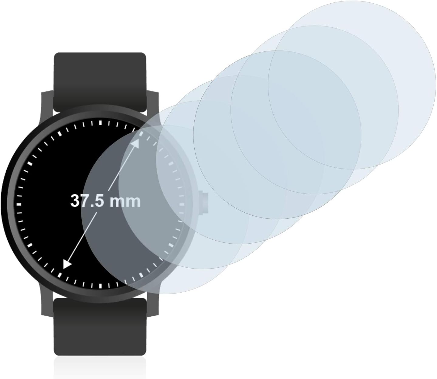 Savvies 6 Stück Schutzfolie für Armbanduhren (Kreisrund, ø: 37.5 mm) Displayschutz-Folie Ultra-Transparent - 2 Savvies 6 Stück Schutzfolie für Armbanduhren (Kreisrund, ø: 37.5 mm) Displayschutz-Folie Ultra-Transparent - 2