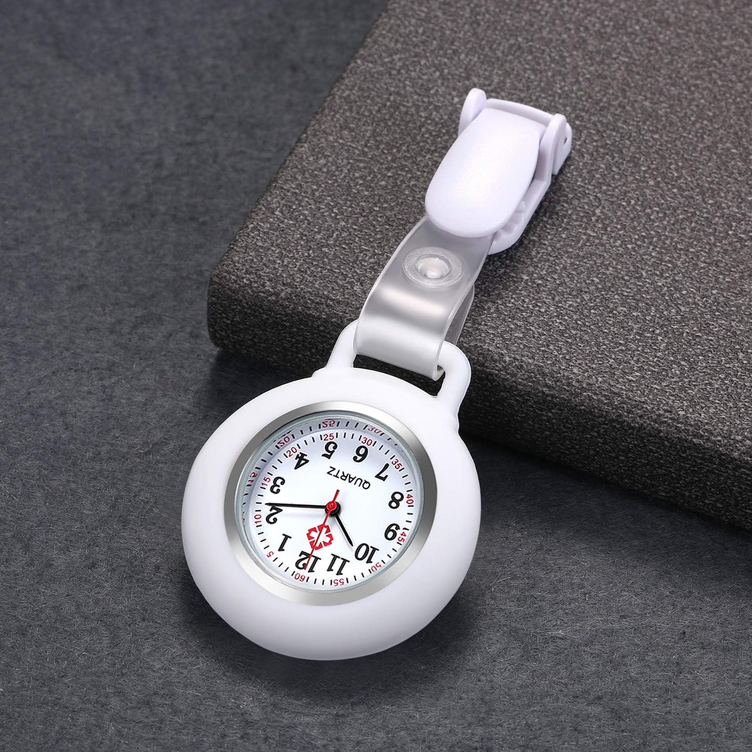 Avaner Krankenschwesteruhr für Damen Herren Analog Quarzwerk Schwesternuhr Pflegeruhr Ansteckuhr FOB mit Pin/Clip Arzt Doktor Taschenuhr aus Silikon A-weiß - 3 Avaner Krankenschwesteruhr für Damen Herren Analog Quarzwerk Schwesternuhr Pflegeruhr Ansteckuhr FOB mit Pin/Clip Arzt Doktor Taschenuhr aus Silikon A-weiß - 3