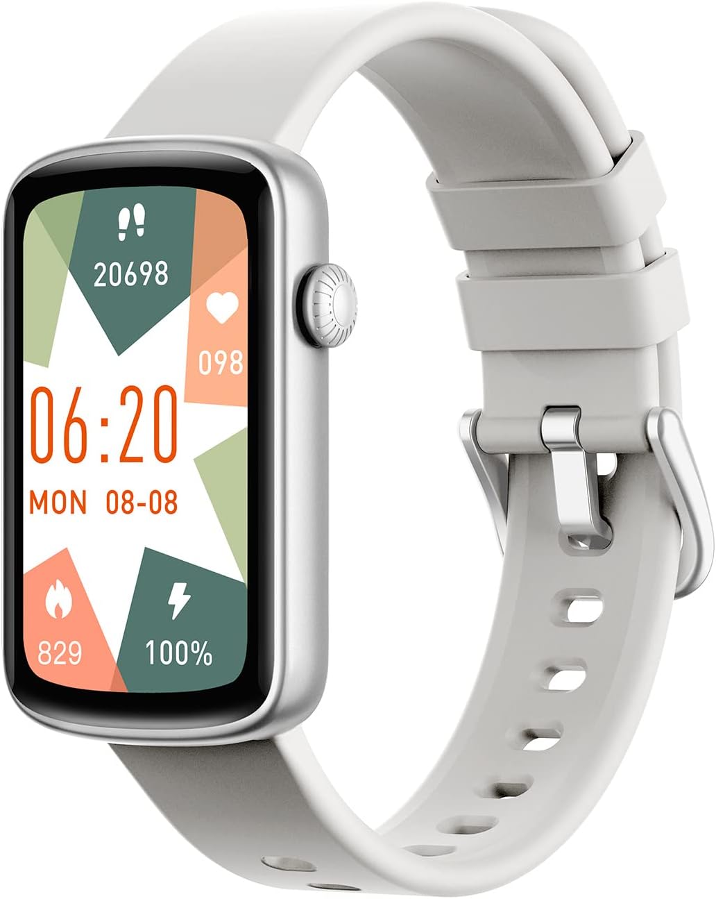 SHANG WING Smartwatch Damen Fitnessuhr Schmal Fitness Tracker Schrittzähler Uhr mit Pulsuhr SpO2 Messung Schlafüberwachung Sportuhr Klein Wasserdicht IP68 Smart Watch Sport für Android iOS Handy Grau - 1