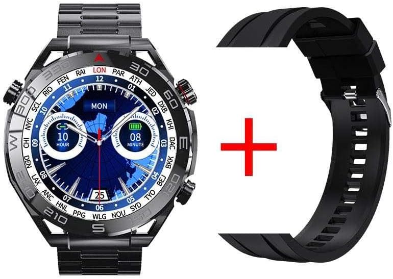 KööK ZD5 Ultra Mate Smartwatch NFC 1,5“ 3 Tasten ZD5 UM Luxus Edelstahl Sport & Business Uhr (GPS, Thermometer) IP67 Leben wasserdicht, in The Gift Box (Schwarz) - 2 KööK ZD5 Ultra Mate Smartwatch NFC 1,5“ 3 Tasten ZD5 UM Luxus Edelstahl Sport & Business Uhr (GPS, Thermometer) IP67 Leben wasserdicht, in The Gift Box (Schwarz) - 2