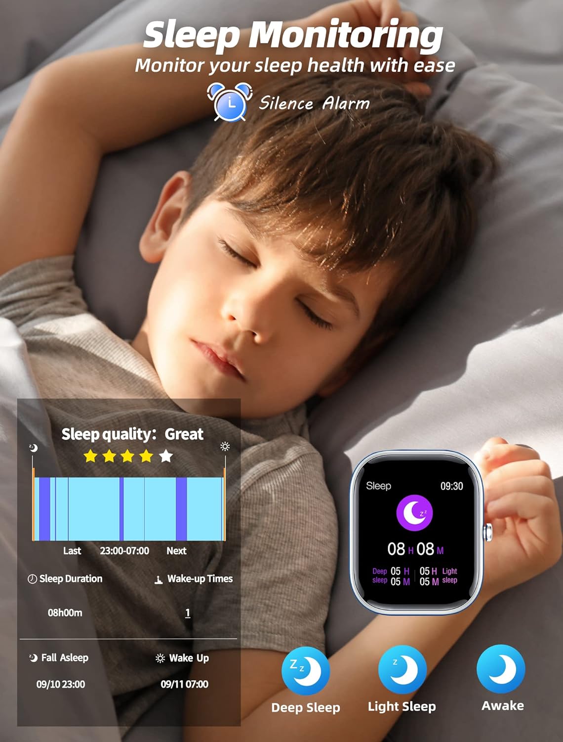Kinder Smartwatch für Jungen und Mädchen,IP68 wasserdichte Fitness Aktivitäts Tracker Uhr,Herzfrequenz Schlafmonitor,19 Sportmodi,Schrittzähler,Wecker,Kindergeschenke für Teenager ab 5 Jahren Blau - 5 Kinder Smartwatch für Jungen und Mädchen,IP68 wasserdichte Fitness Aktivitäts Tracker Uhr,Herzfrequenz Schlafmonitor,19 Sportmodi,Schrittzähler,Wecker,Kindergeschenke für Teenager ab 5 Jahren Blau - 5