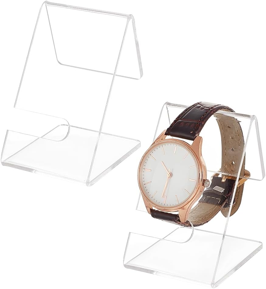 PandaHall 2 x Uhrenständer Aus Acryl Klarer Uhrenhalter Organizer Schmuck Uhrenständer Einzeluhr Display Halter Vitrine Für Armbanduhr Display Heimdekoration Einzelhandelsnutzung 5x4.5x6.4 cm - 1