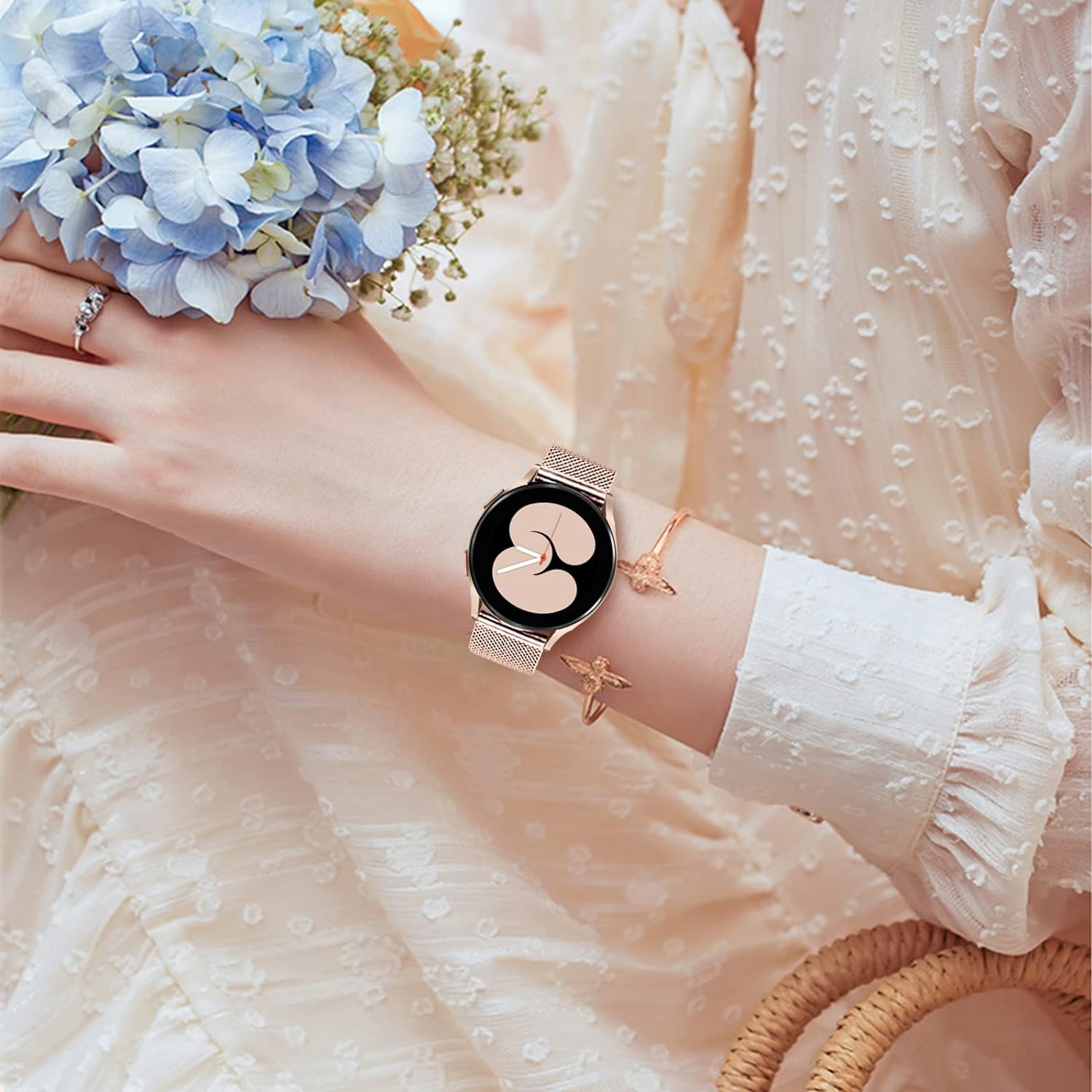 TRUMiRR Kompatibel mit Galaxy Watch6/Galaxy Watch6 Classic/Galaxy Watch 5/Galaxy Watch 4/Watch Active/Active2 Armband,Mesh Gewebte Edelstahl Uhrenarmband Metall Armband für Samsung Galaxy Watch 6 5 4 Pink Gold & Galaxy Watch4/Watch5 - 3 TRUMiRR Kompatibel mit Galaxy Watch6/Galaxy Watch6 Classic/Galaxy Watch 5/Galaxy Watch 4/Watch Active/Active2 Armband,Mesh Gewebte Edelstahl Uhrenarmband Metall Armband für Samsung Galaxy Watch 6 5 4 Pink Gold & Galaxy Watch4/Watch5 - 3