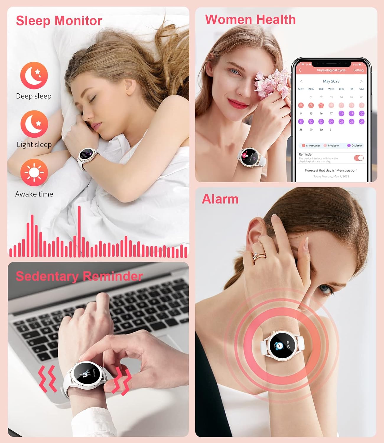 LIGE Smartwatch Damen,1.32" HD Armbanduhr Damen mit Telefonfunktion Herzfrequenz Schlafmonitor Musikkontrolle,100+Sportmodi Wasserdicht Schrittzähler Damen Smartwatch für Android iOS, Weißgurt - 3 LIGE Smartwatch Damen,1.32" HD Armbanduhr Damen mit Telefonfunktion Herzfrequenz Schlafmonitor Musikkontrolle,100+Sportmodi Wasserdicht Schrittzähler Damen Smartwatch für Android iOS, Weißgurt - 3