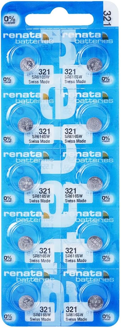 Renata 321 SR616SW Knopfzelle Uhrenbatterie Swiss Made 1,55 V, 10 Stück - 1