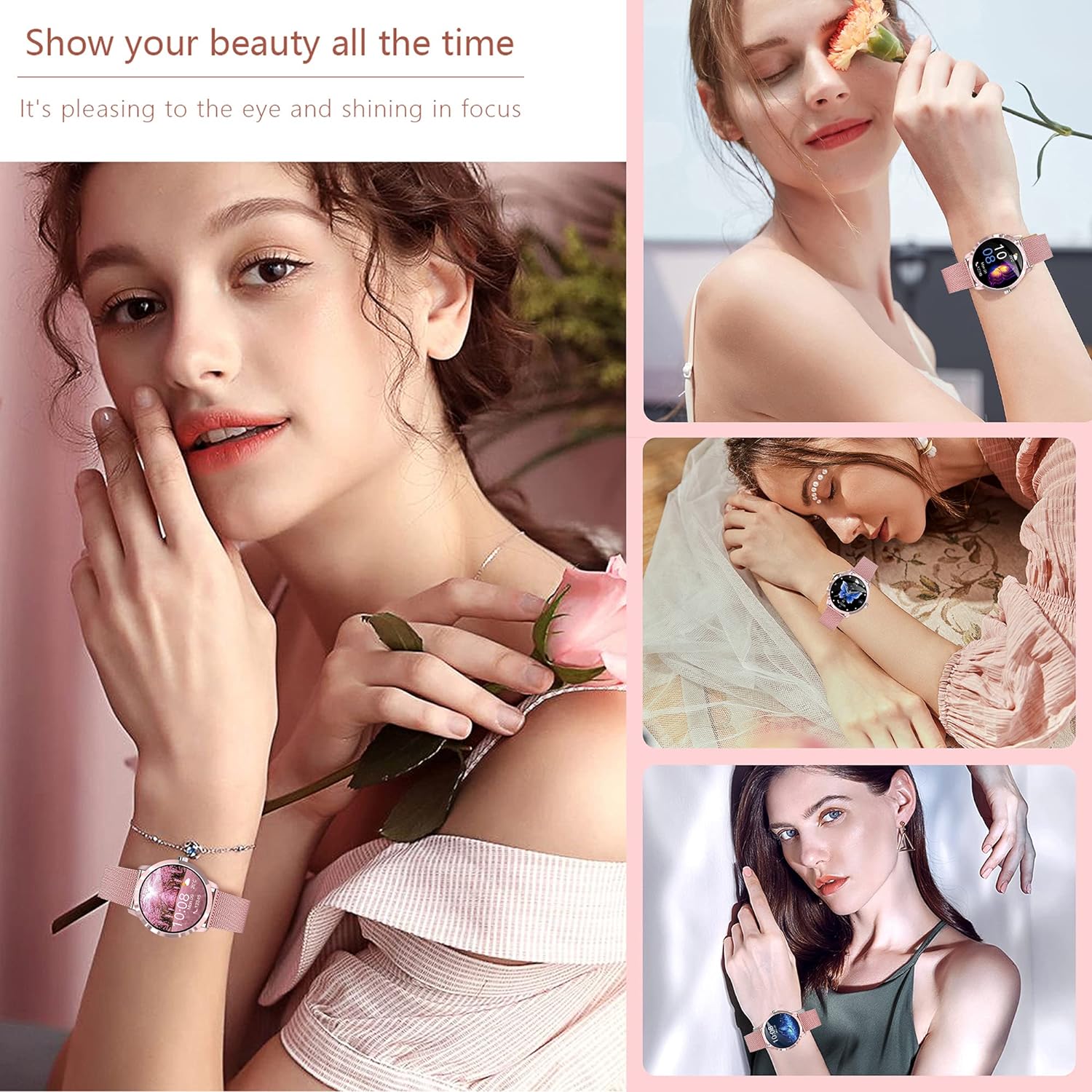 Smartwatch Damen, 1.09 Zoll Touch Fitnessuhr, 22 Sportmodi Fitness Tracker mit Schrittzähler Stoppuhr, IP68 Wasserdicht Smart Watch mit Pulsuhr, Schlafmonitor, Sportuhr Armbanduhr Android IOS - 3 Smartwatch Damen, 1.09 Zoll Touch Fitnessuhr, 22 Sportmodi Fitness Tracker mit Schrittzähler Stoppuhr, IP68 Wasserdicht Smart Watch mit Pulsuhr, Schlafmonitor, Sportuhr Armbanduhr Android IOS - 3
