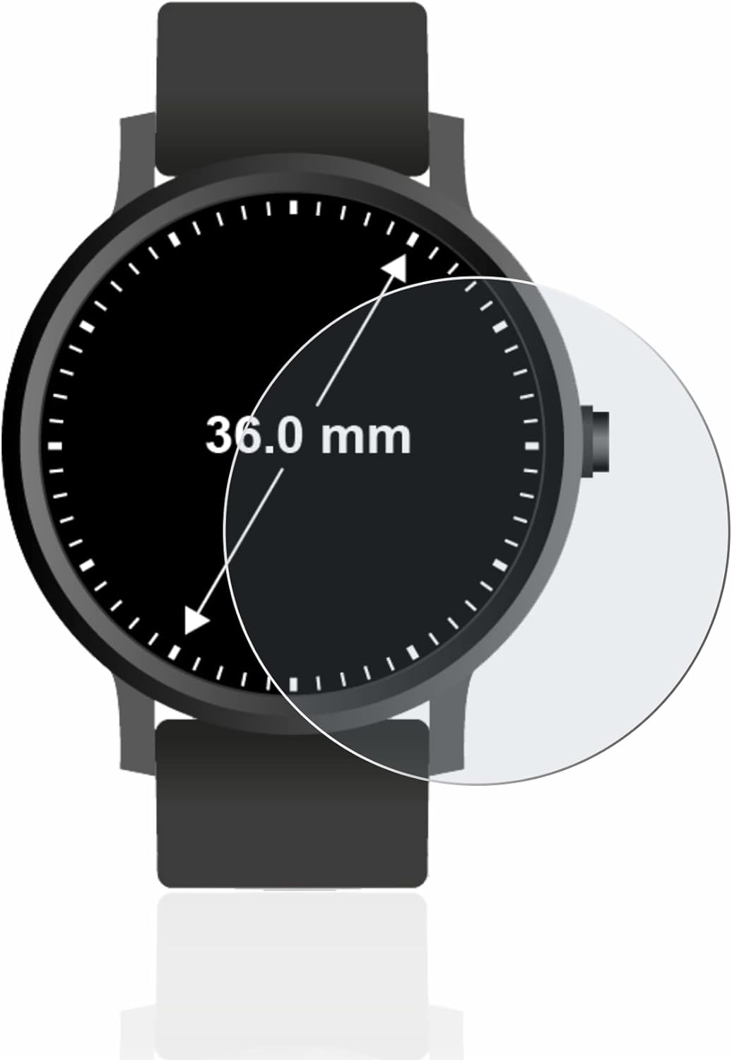 upscreen Antibakterielle Entspiegelungs-Schutzfolie für Armbanduhren (Kreisrund, ø: 36 mm) - Anti-Reflex Displayschutzfolie matt, Anti-Fingerprint - 2 upscreen Antibakterielle Entspiegelungs-Schutzfolie für Armbanduhren (Kreisrund, ø: 36 mm) - Anti-Reflex Displayschutzfolie matt, Anti-Fingerprint - 2