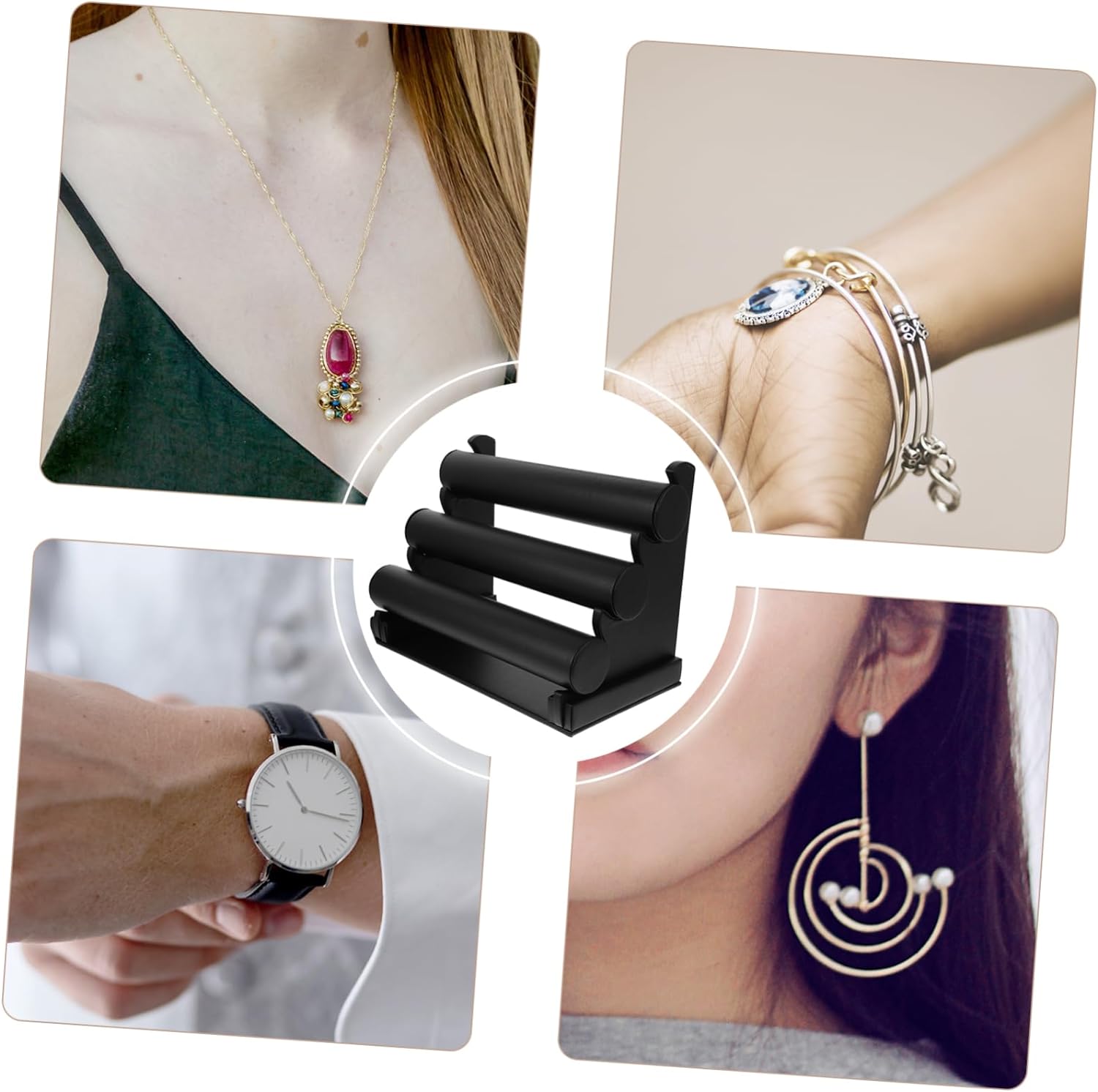 Cabilock Schmuckständer,Schmuckhalter,Armbandständer,Schmuckaufbewahrung,für Aufbewahrung Schmuck,Uhren,Ketten,Armbänder,Haarreifen Ständer 20X25.5X17CM Schwarz - 6 Cabilock Schmuckständer,Schmuckhalter,Armbandständer,Schmuckaufbewahrung,für Aufbewahrung Schmuck,Uhren,Ketten,Armbänder,Haarreifen Ständer 20X25.5X17CM Schwarz - 6