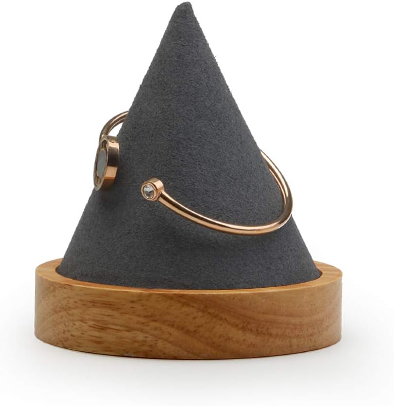 Oirlv Schmuckständer für Armreif, Armbanduhr, Massivholz, für Messen, Einzelhandel, Grau - 1