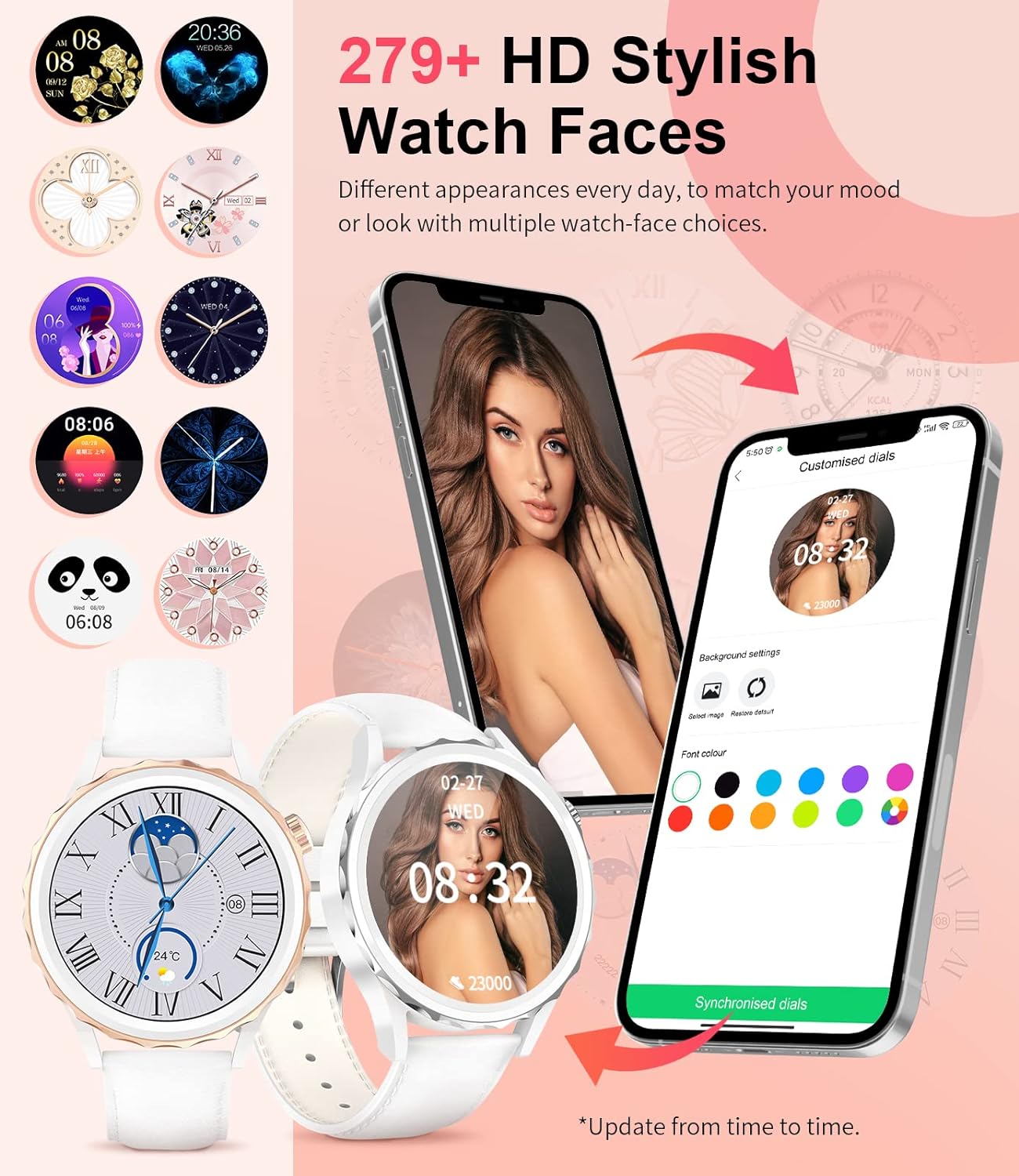 LIGE Smartwatch Damen,1.32" HD Armbanduhr Damen mit Telefonfunktion Herzfrequenz Schlafmonitor Musikkontrolle,100+Sportmodi Wasserdicht Schrittzähler Damen Smartwatch für Android iOS, Weißgurt - 5 LIGE Smartwatch Damen,1.32" HD Armbanduhr Damen mit Telefonfunktion Herzfrequenz Schlafmonitor Musikkontrolle,100+Sportmodi Wasserdicht Schrittzähler Damen Smartwatch für Android iOS, Weißgurt - 5