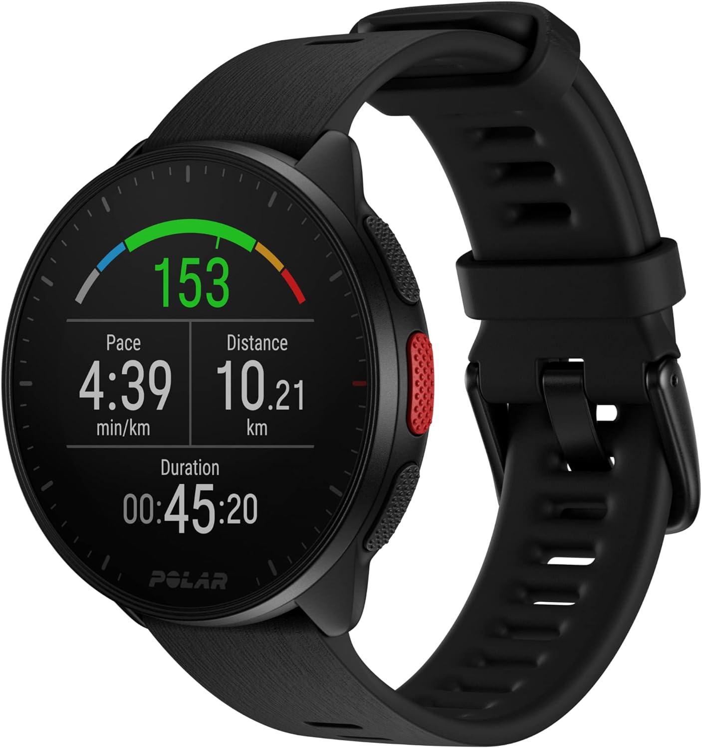 Polar Pacer - GPS-Laufuhr - Smartwatch für Damen & Herren - Pulsuhr - Sport & Fitness - ultraleichte Uhr mit Schrittzähler, personalisierten Trainingsprogrammen & Erholungsfunktionen, Musiksteuerung Night Black Pacer - 1