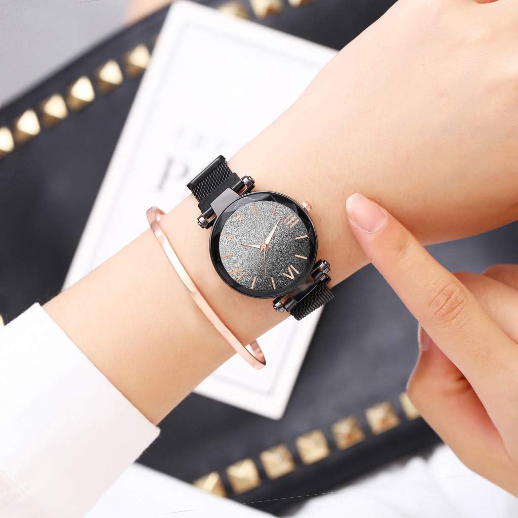 Armbanduhr Damen Uhren Schmuck Quarzuhr Analog Edelstahlarmband Muttertagsgeschenk Geburtstagsgeschenk Frauen Mädchen Magnetschnalle Uhr Quarz Casual Damenuhr Stil1 Einheitsgröße - 2