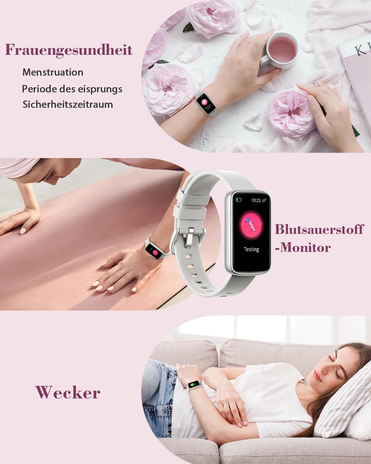 SHANG WING Smartwatch Damen Fitnessuhr Schmal Fitness Tracker Schrittzähler Uhr mit Pulsuhr SpO2 Messung Schlafüberwachung Sportuhr Klein Wasserdicht IP68 Smart Watch Sport für Android iOS Handy Grau - 6 SHANG WING Smartwatch Damen Fitnessuhr Schmal Fitness Tracker Schrittzähler Uhr mit Pulsuhr SpO2 Messung Schlafüberwachung Sportuhr Klein Wasserdicht IP68 Smart Watch Sport für Android iOS Handy Grau - 6